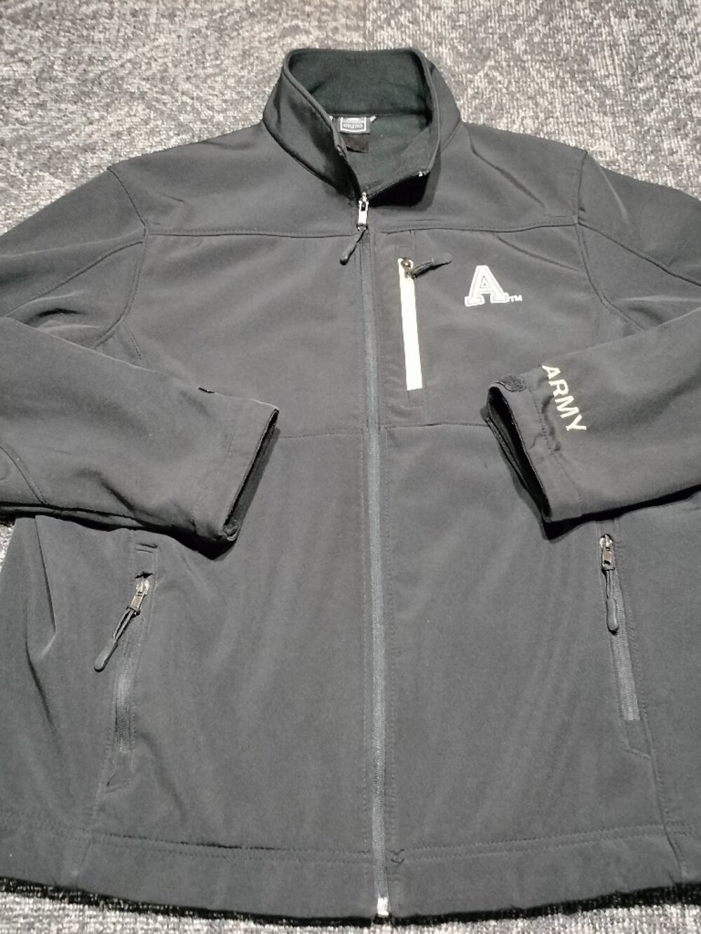 Men's Army Black Knights Embroidered Colosseum Full Zip Sharkskin Jacket Large L